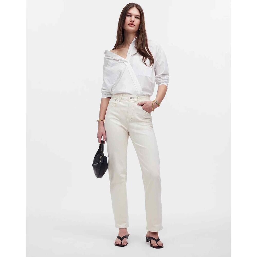 MADEWELL Cream Ivory Off-White Vintage Canvas The '90s Straight Jean NWT Size 26